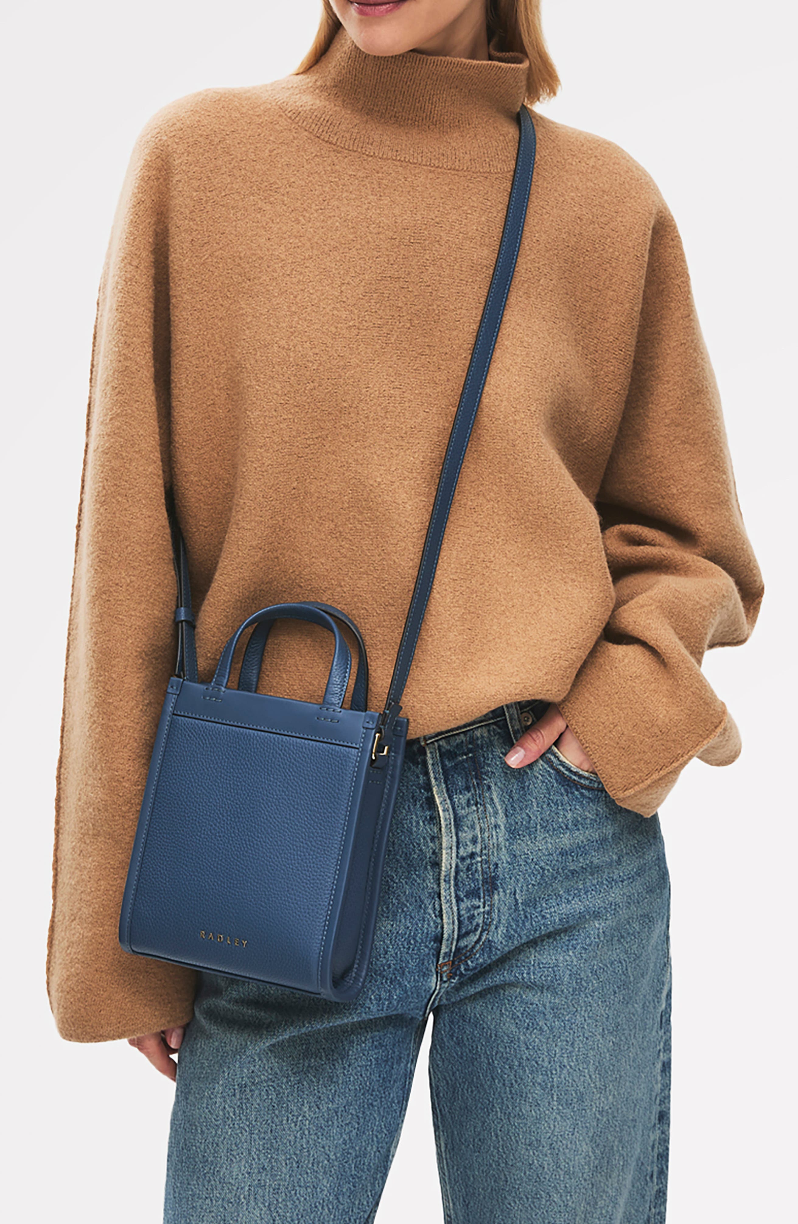 Alba Place Mini Leather Zip Top Crossbody Bag, Alternate, color, UTILITY