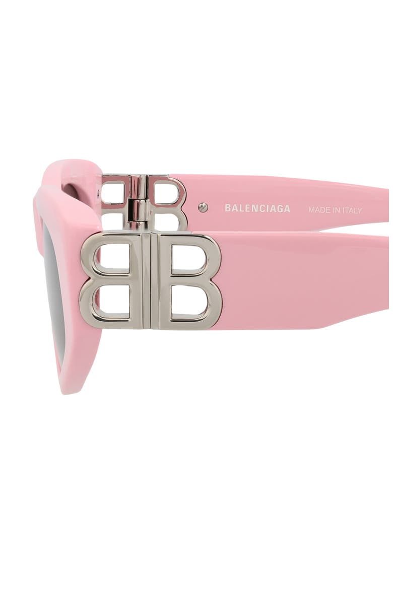 53mm Rectangle Sunglasses, Alternate, color, PINK SILVER GREY