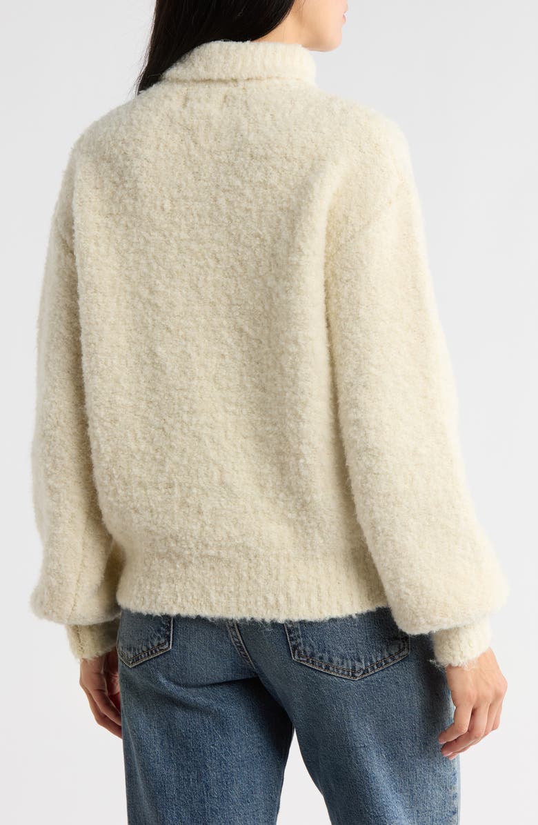 FRNCH Nadine Mock Neck Bouclé Sweater, Alternate, color, Creme