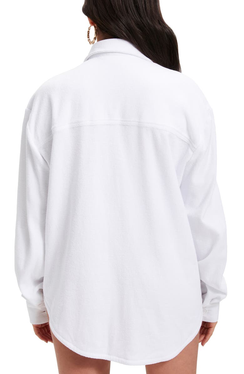 Good American Cotton Terry Cover-Up Shirt, Alternate, color,