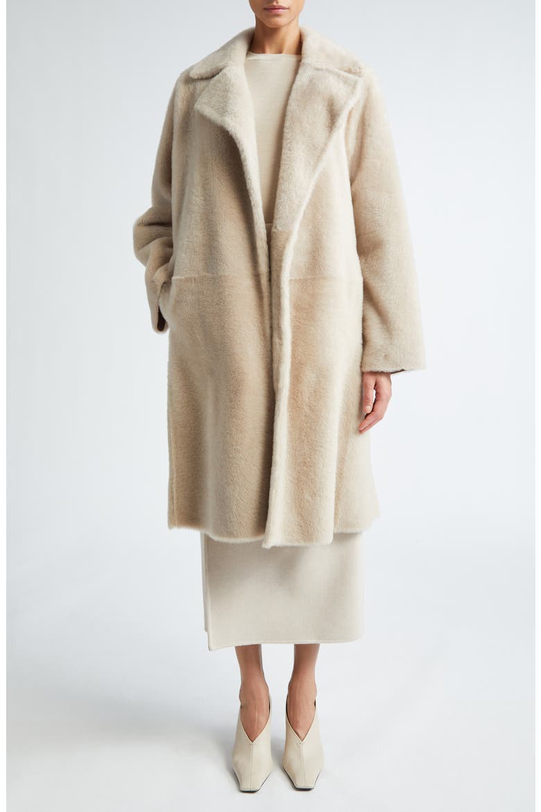 Ulzio Belted Camel & Mohair Coat, Alternate, color, SAND