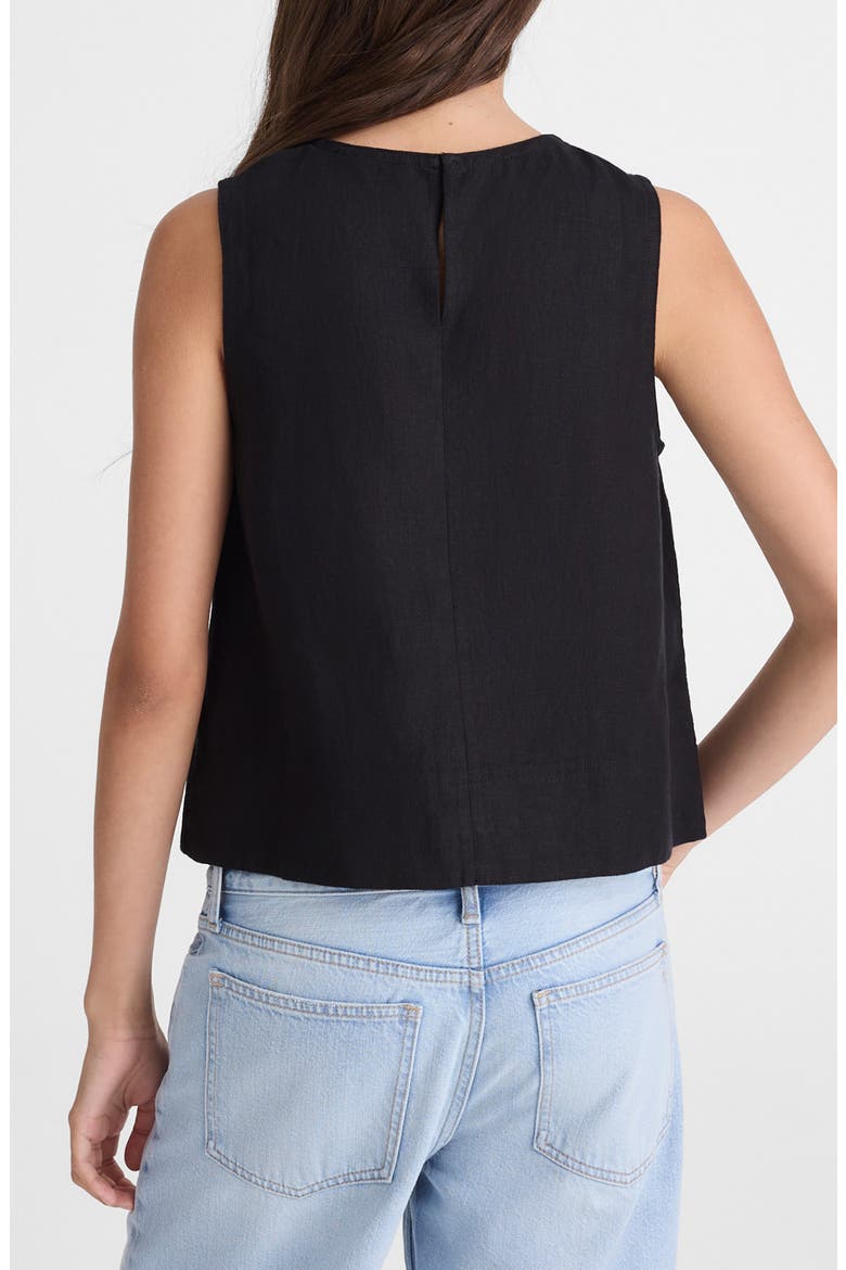 Suki Sleeveless Linen Top, Alternate, color, JET BLACK