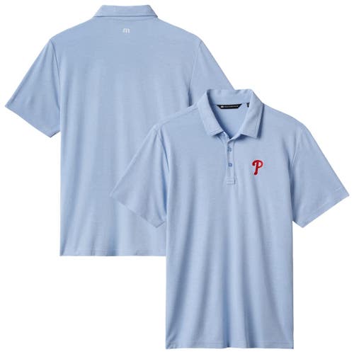 Travismathew Light Blue Philadelphia Phillies Playoff Pitch Tri-blend Polo