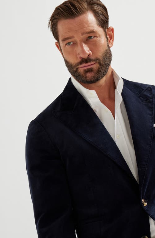 Brunello Cucinelli Velvet Two-button Blazer In Blue