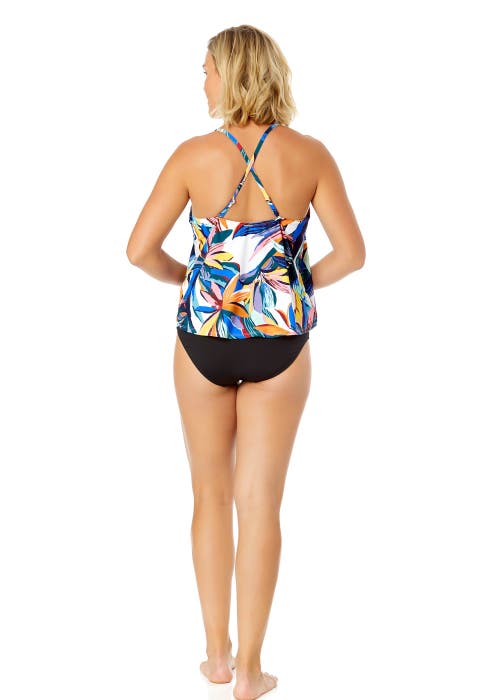 ANNE COLE RIVIERA FLORAL EASY TRIANGLE TANKINI SWIM TOP