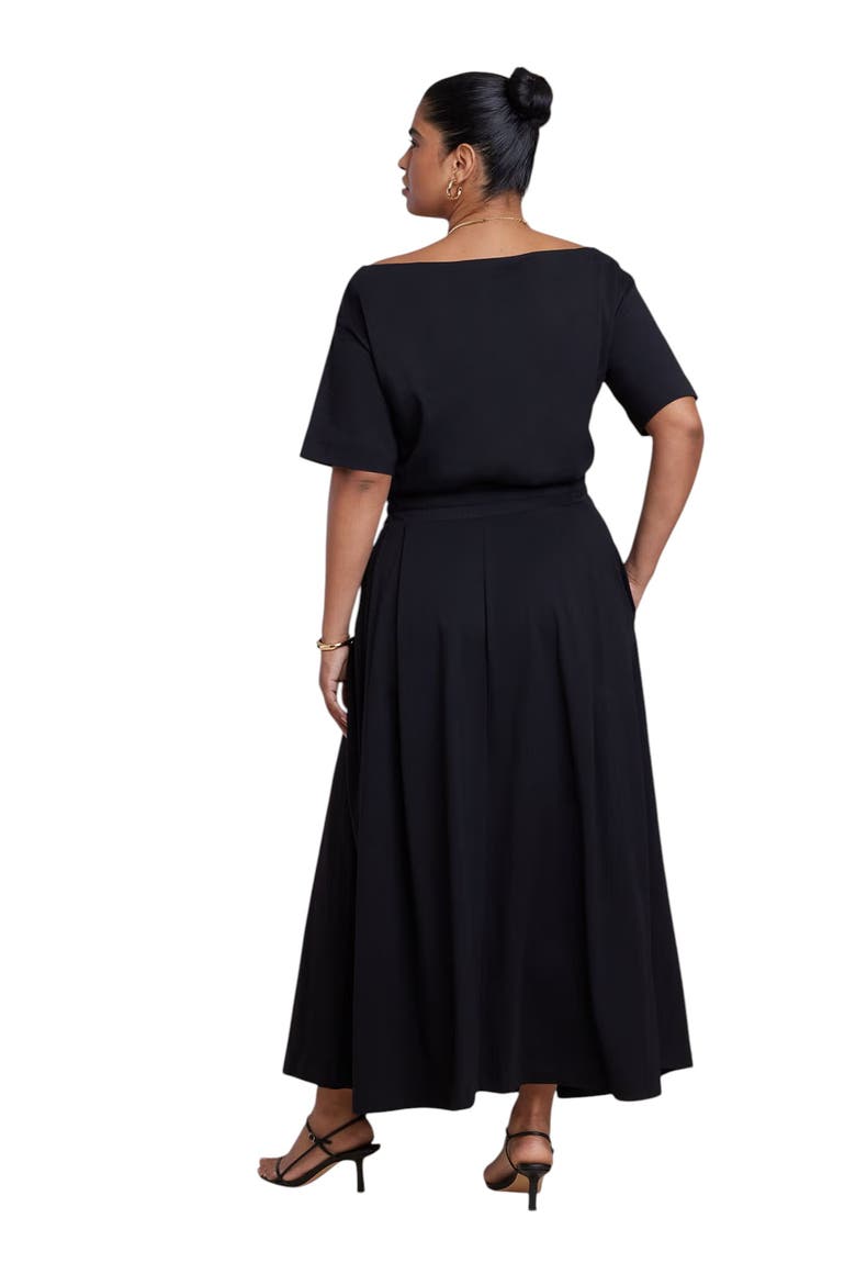 Asymmetrical Neck A Line Dress, Alternate, color, BLACK ONYX