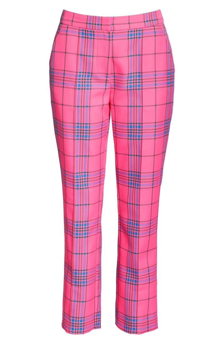 Tanya Taylor Dallas Plaid Ankle Trousers, Alternate, color, 