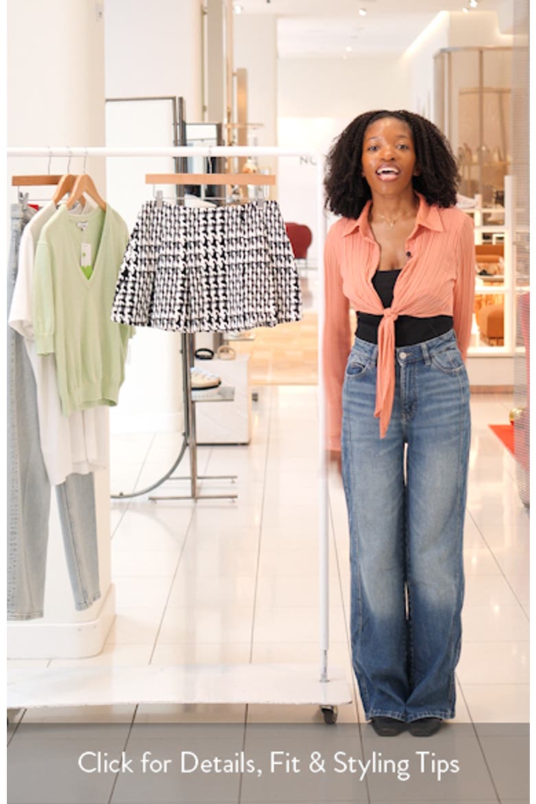 Pleated Houndstooth Miniskirt video