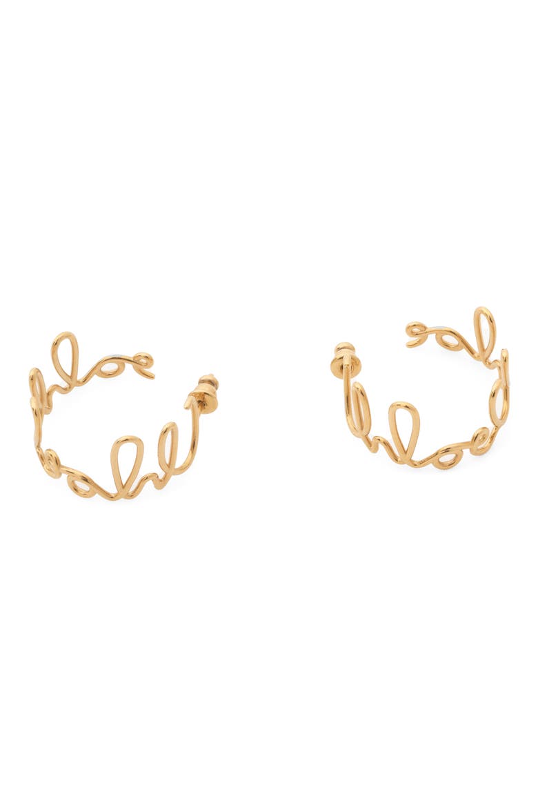 The Chloé Iconic Hoop Earrings, Main, color, VINTAGE GOLD