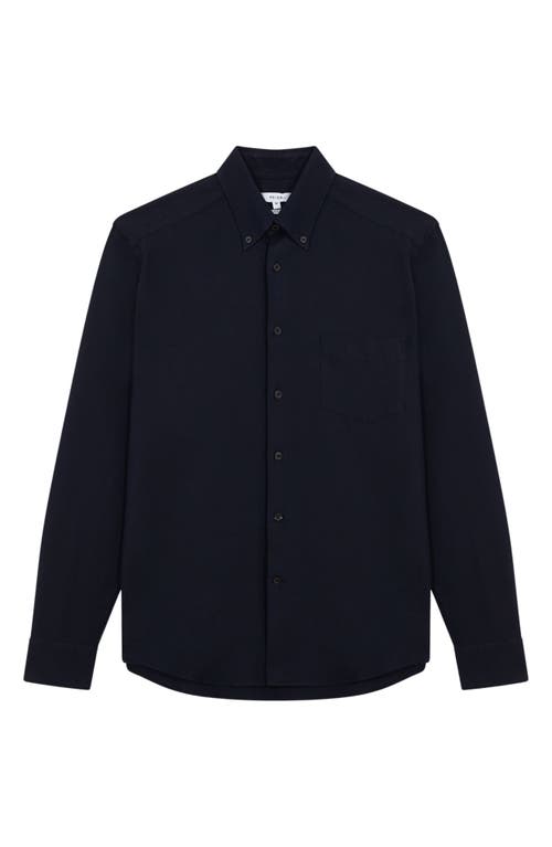 Reiss Mens Navy Greenwich Button-down Cotton Oxford Shirt In Blue