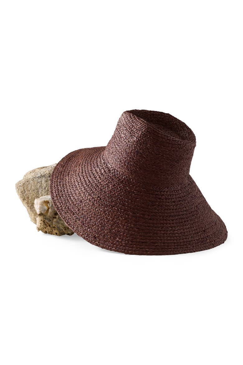 Raffia Sun Hat, Main, color, Coffee Bean