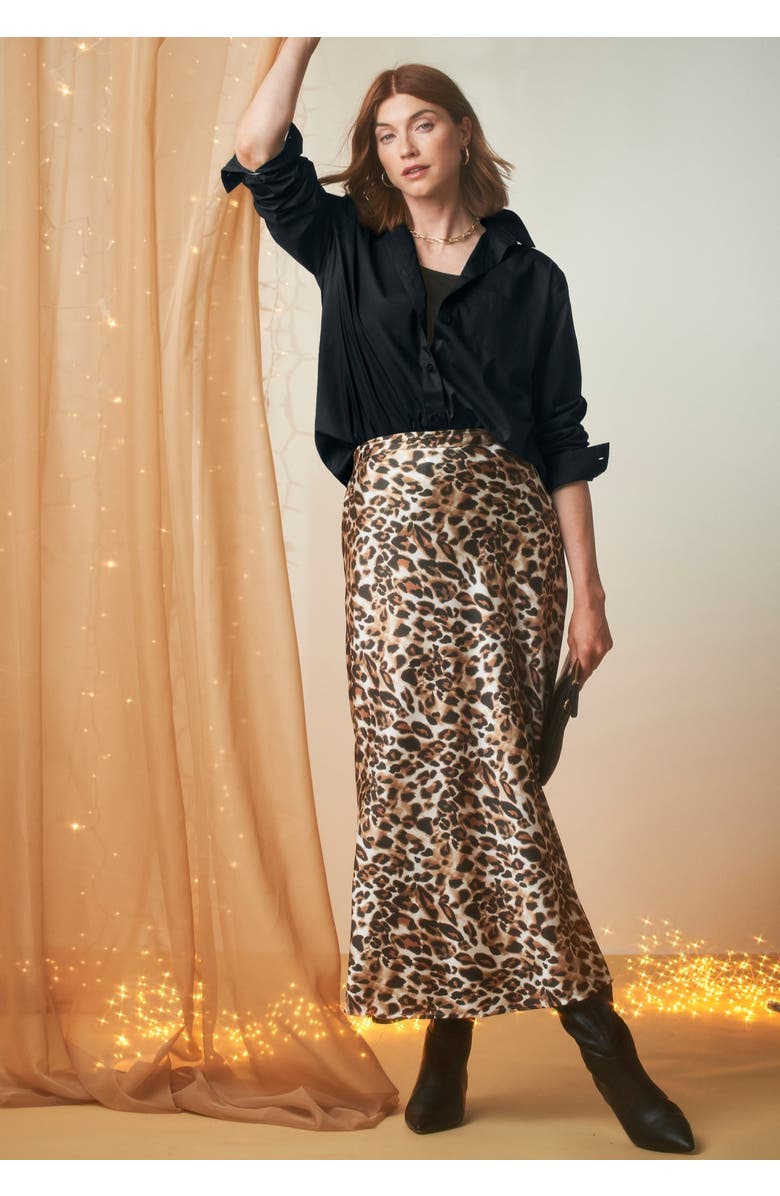 Jessica London Stretch Cotton Oversized Shirt, Alternate, color, Black