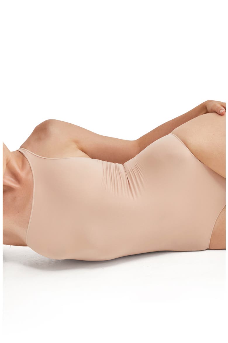 Seamless Forming One Shoulder Bodysuit, Alternate, color, Nude