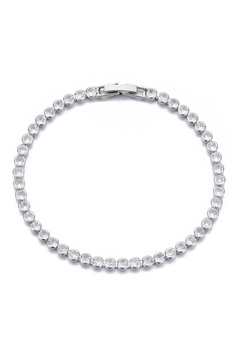 Crystal Bezel Bracelet, Main, color, SILVER