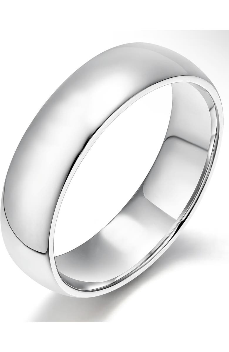 Donatello Gian Sterling Silver Wedding Band Ring, Main, color, Silver