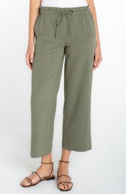 Liverpool Los Angeles Tie Waist Ankle Wide Leg Pants