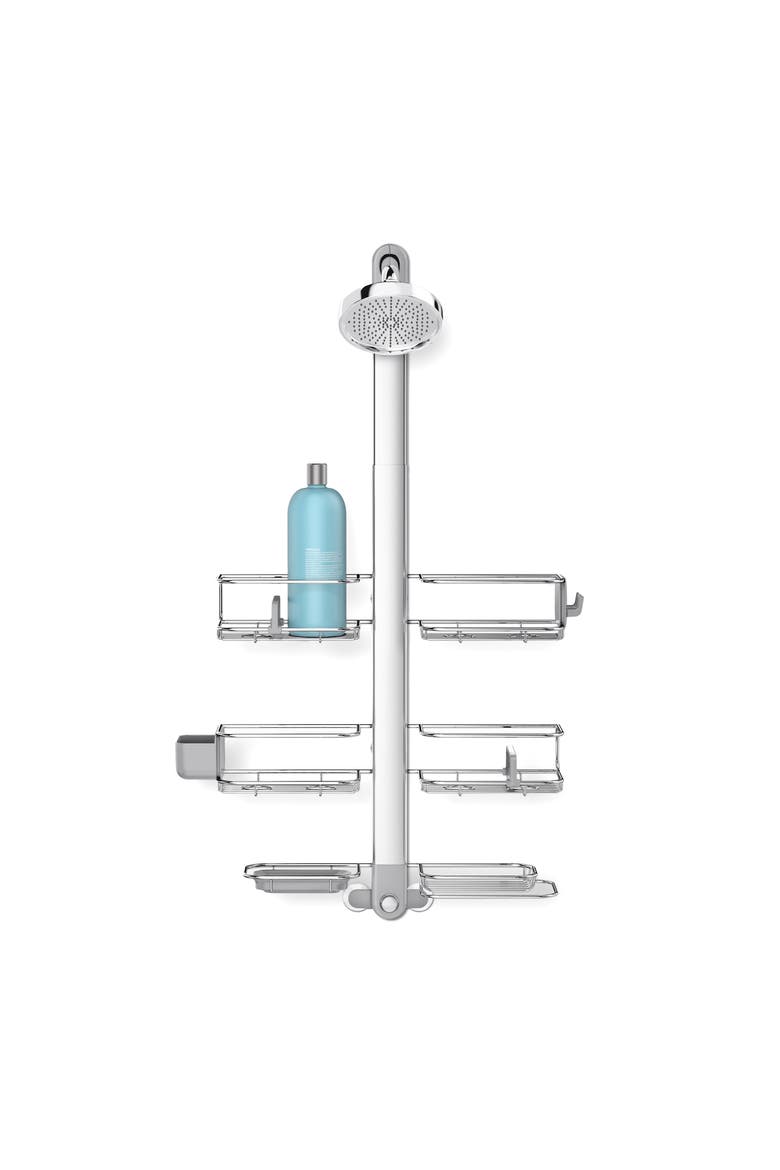 adjustable caddy, stainless steel + anodized aluminum, Main, color, BRUSHED