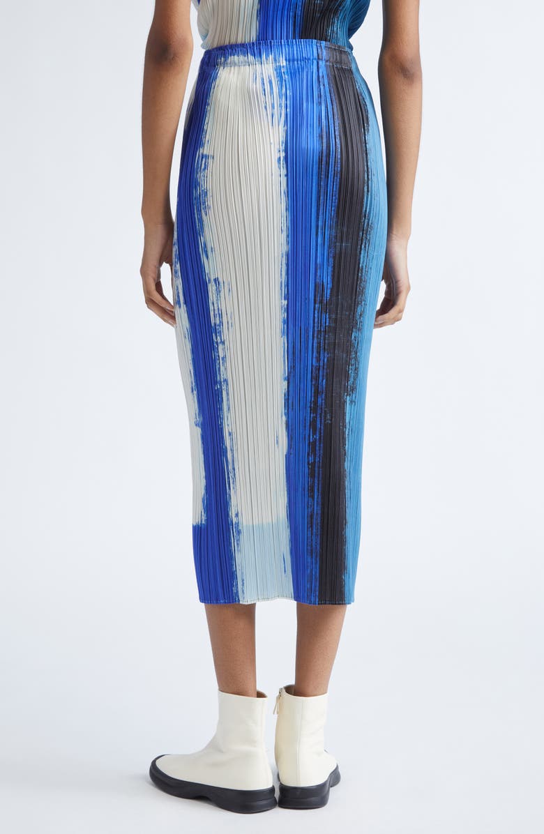 Pleats Please Issey Miyake Jump Print Pleated Skirt, Alternate, color, Blue