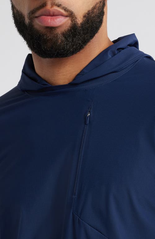 Johnnie-o Maxwell Hooded Long Sleeve T-shirt In Navy