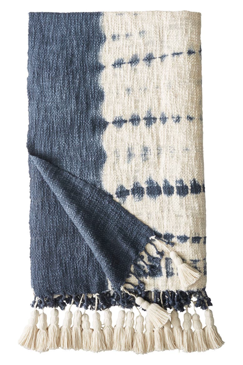 Island Indigo Throw Blanket, Alternate, color, NAVY/ CREAM