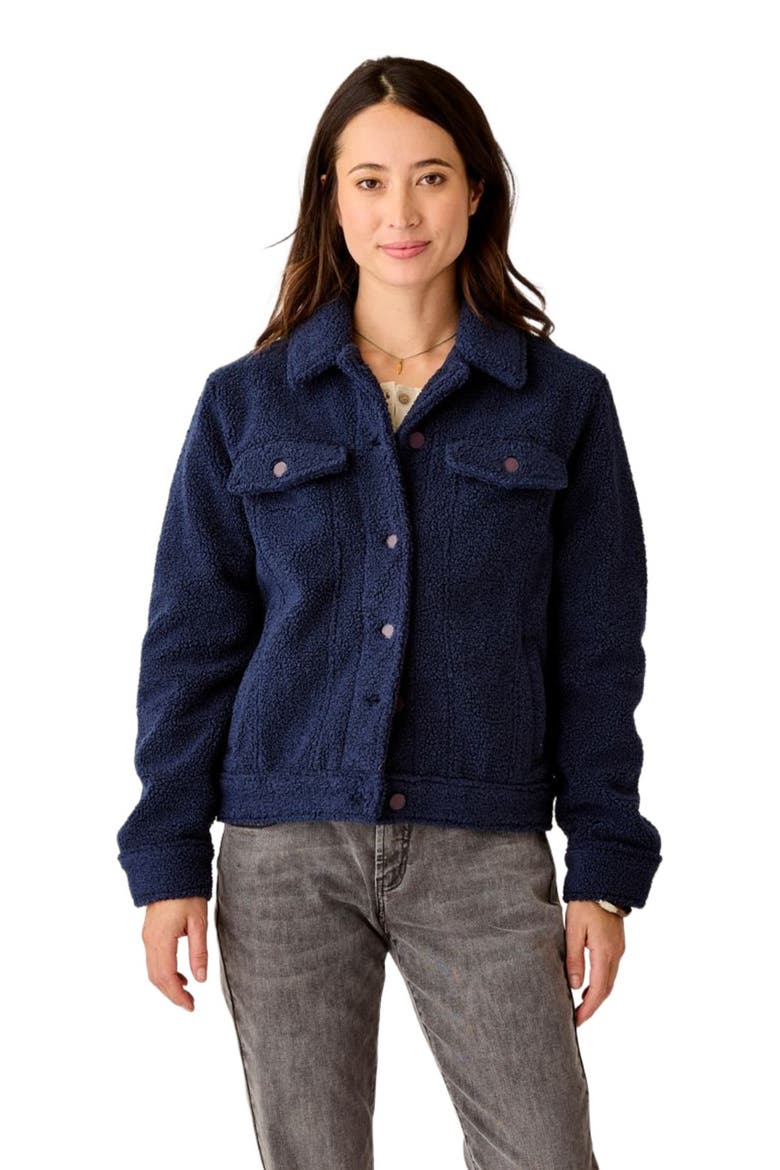 Rhea Boucle Trucker, Alternate, color, Navy
