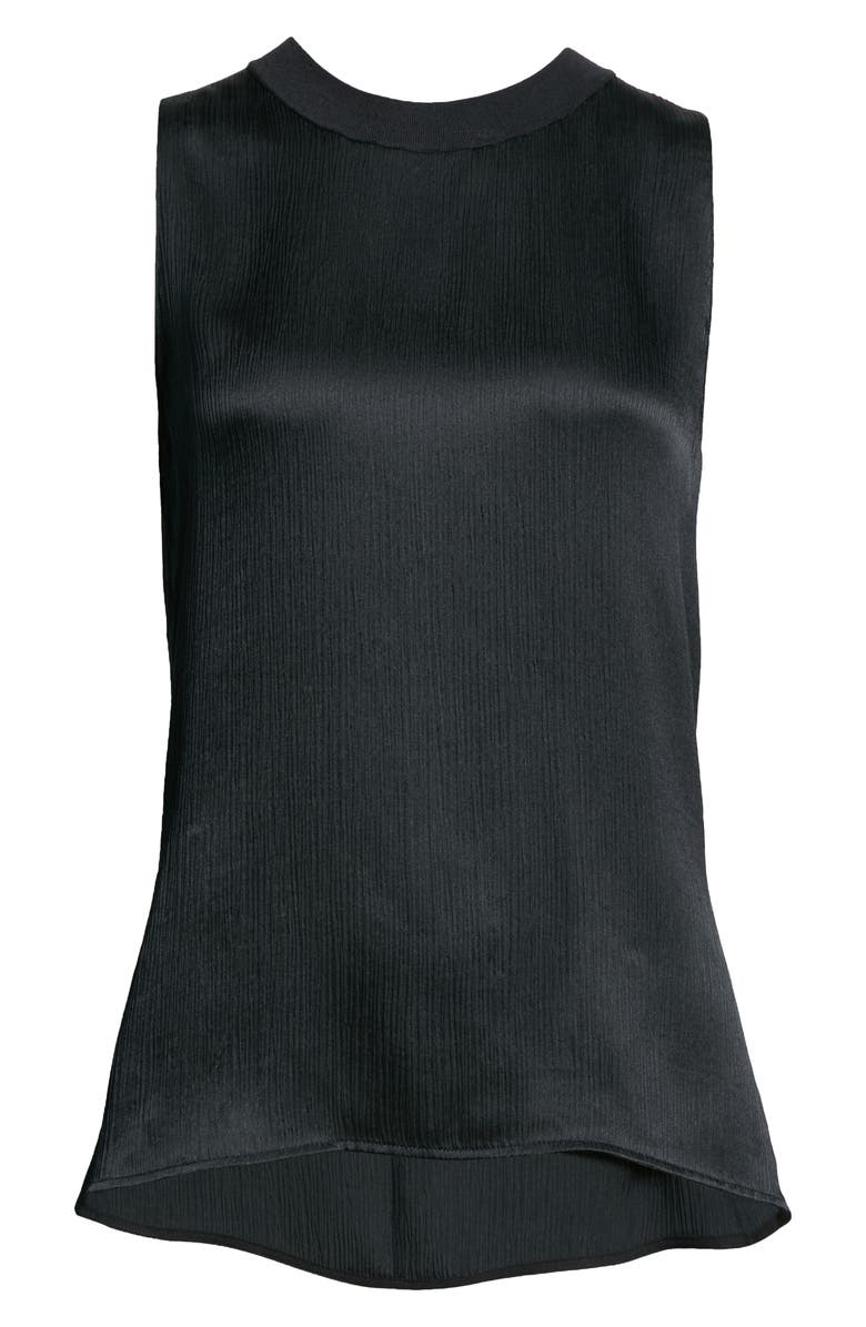 Vince Ribbed Silk Tank Top, Alternate, color, Black