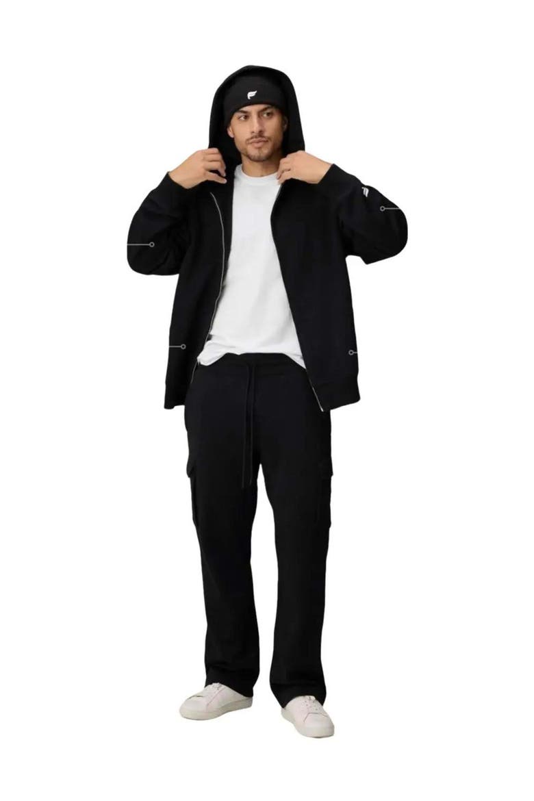 Men's The Go-To Full Zip Oversized Hoodie, Alternate, color, Black
