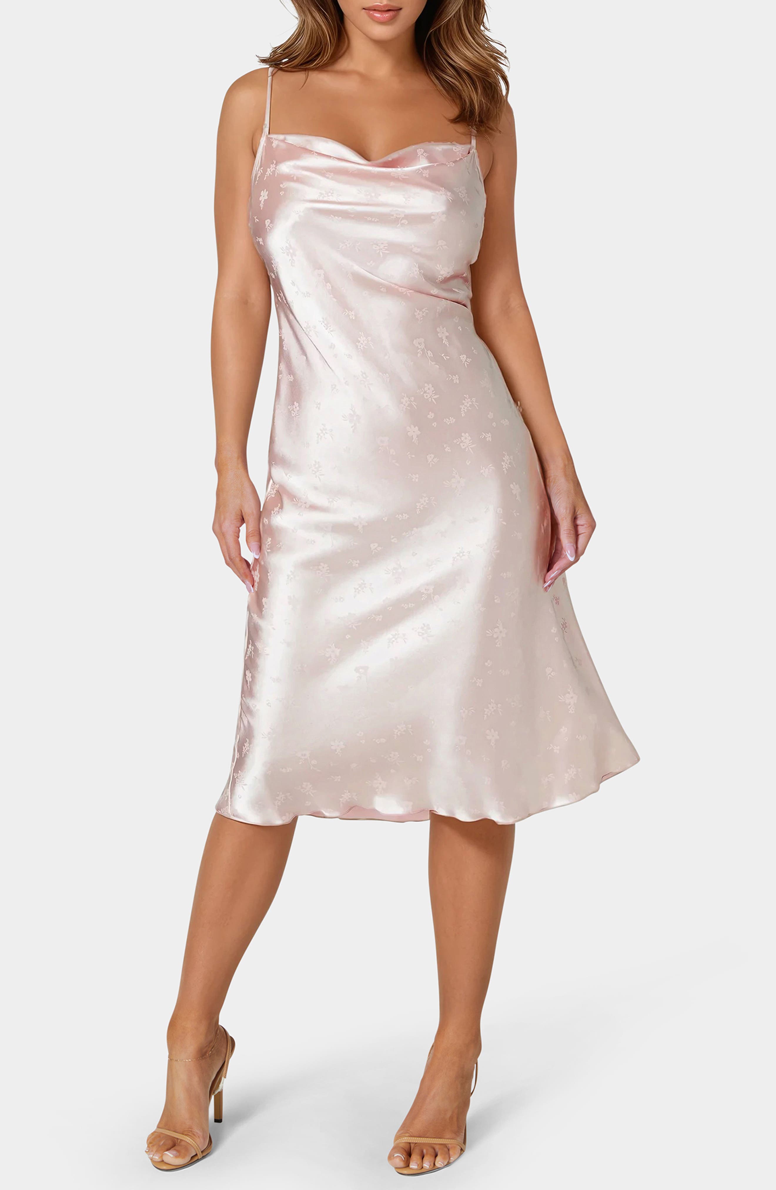 bebe Animal Print Satin Slipdress