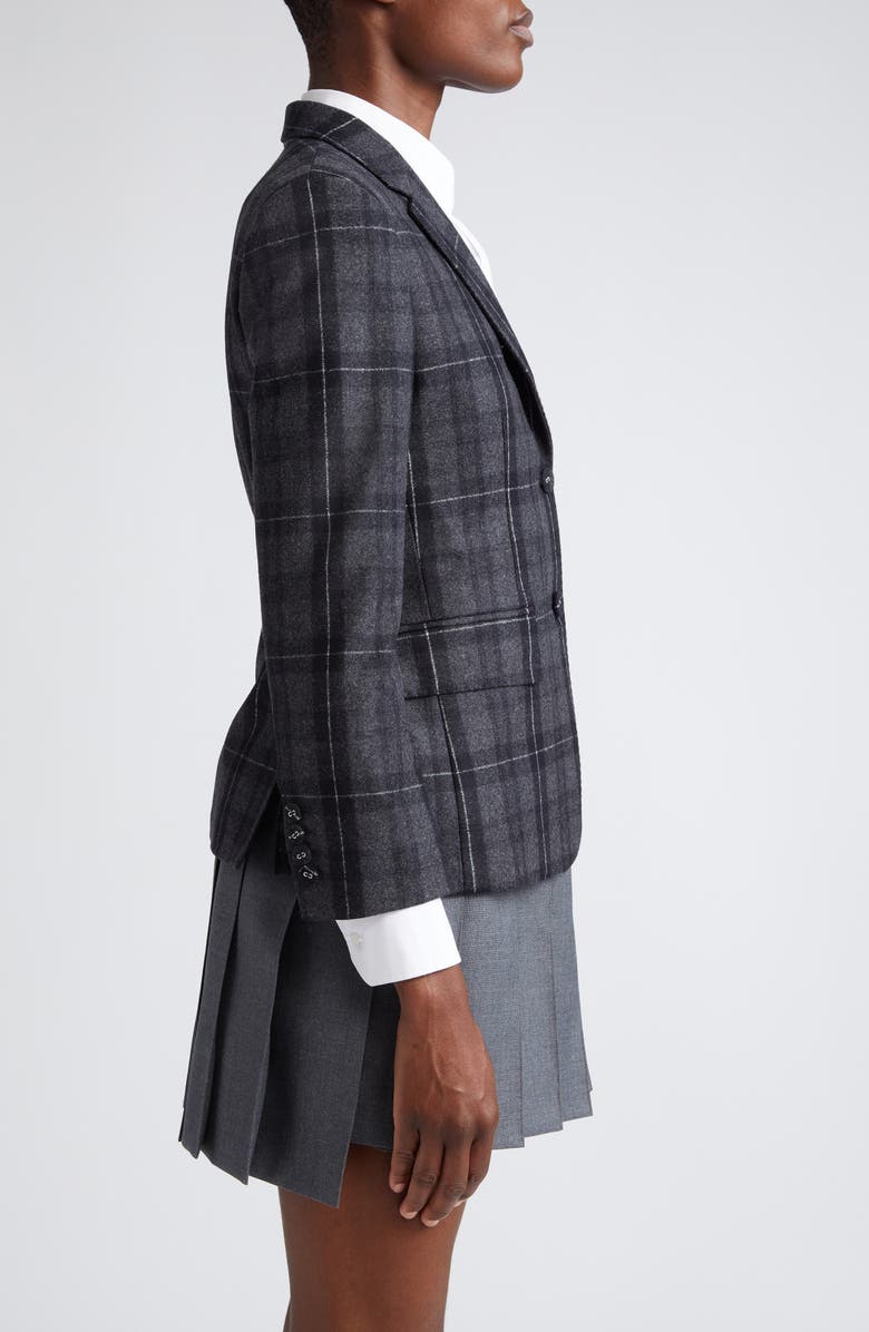 Thom Browne Tartan Wool & Cashmere Flannel Blazer, Alternate, color, 