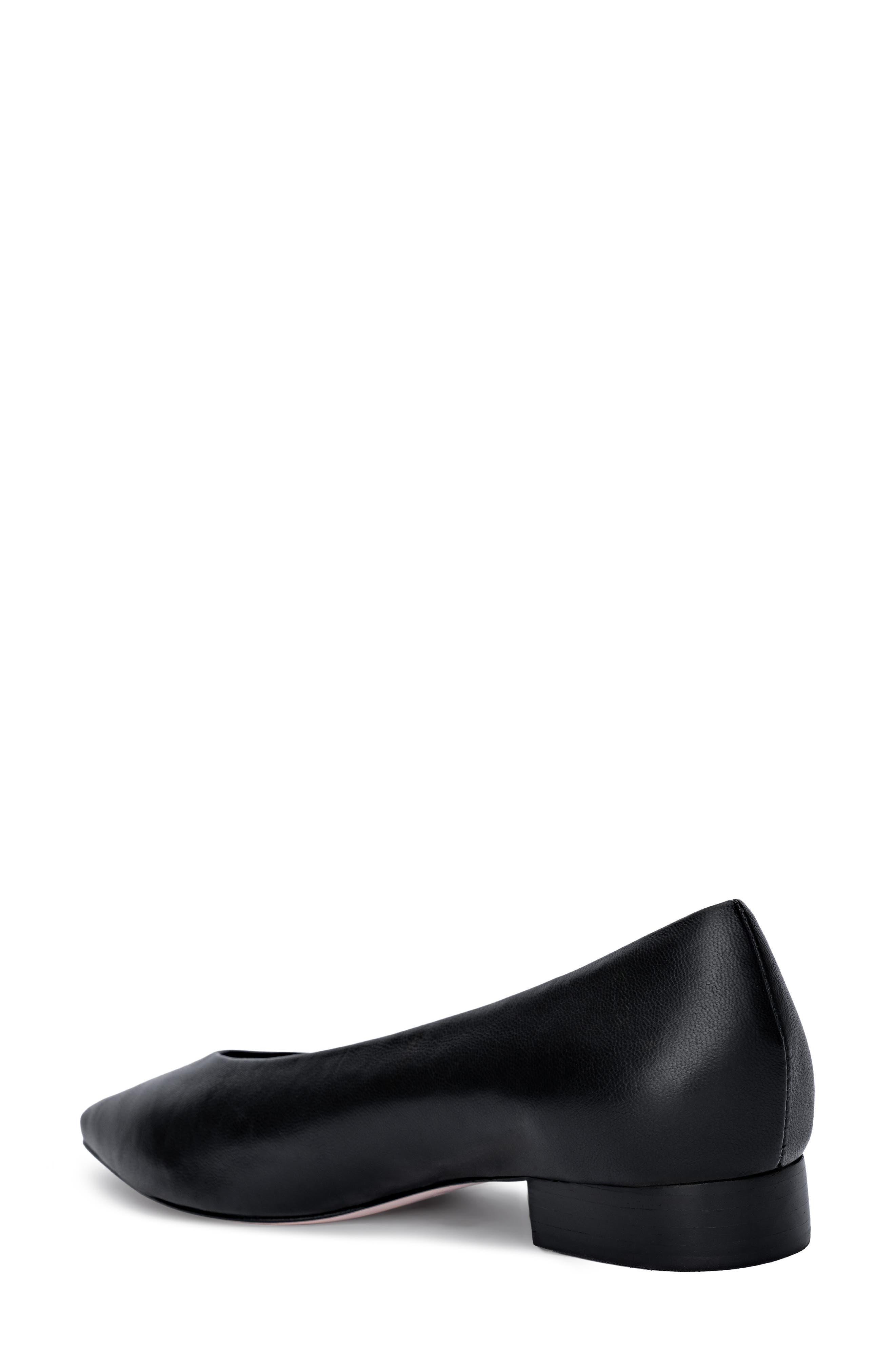 L'AGENCE Suzanne Pointed Toe Flat, Alternate, color, Black Leather