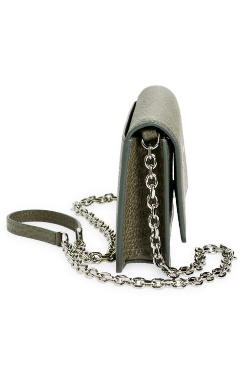 Maison Margiela Large Leather Wallet On A Chain In Graphite