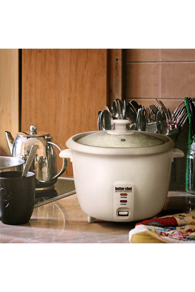 10 Cup Rice Cooker with Food Steamer Attachment, Alternate, color, White