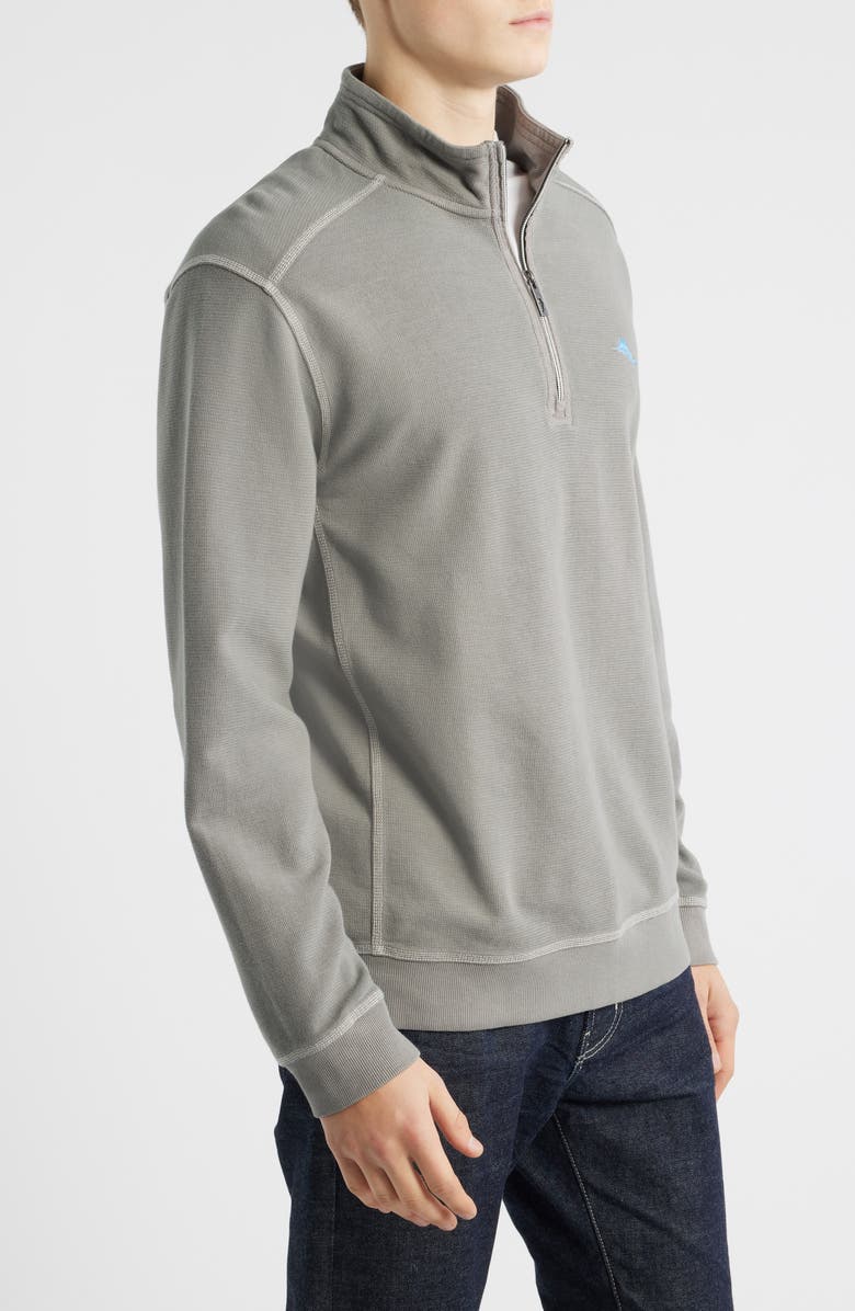 Tommy Bahama Montego Bay Textured Cotton & Lyocell Half Zip Pullover, Alternate, color, Shadow