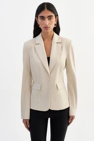 LAMARQUE Davie | Faux Leather Fitted Blazer