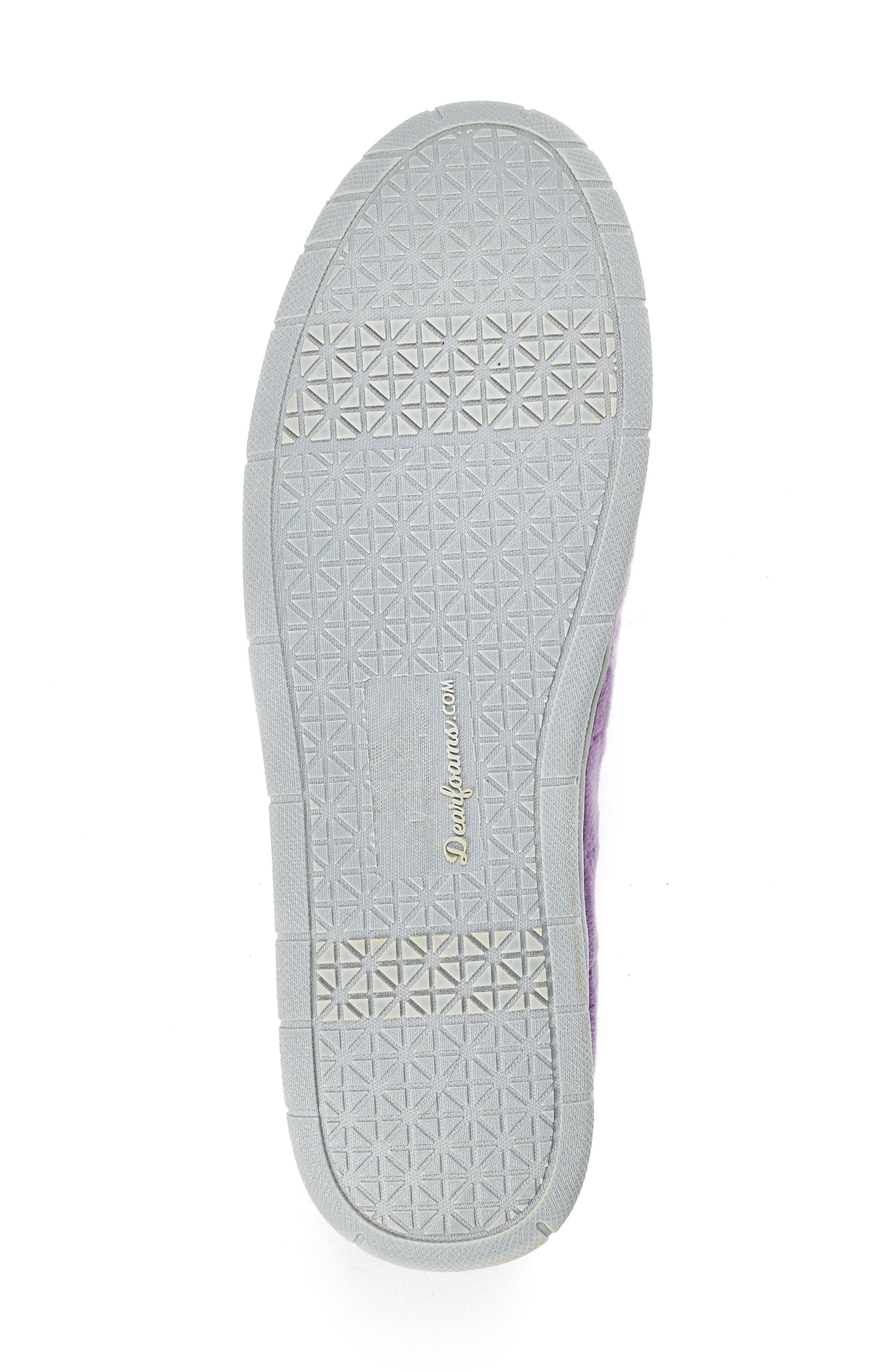 DEARFOAMS Nova Quilted Velour Slipper, Alternate, color, Sleet
