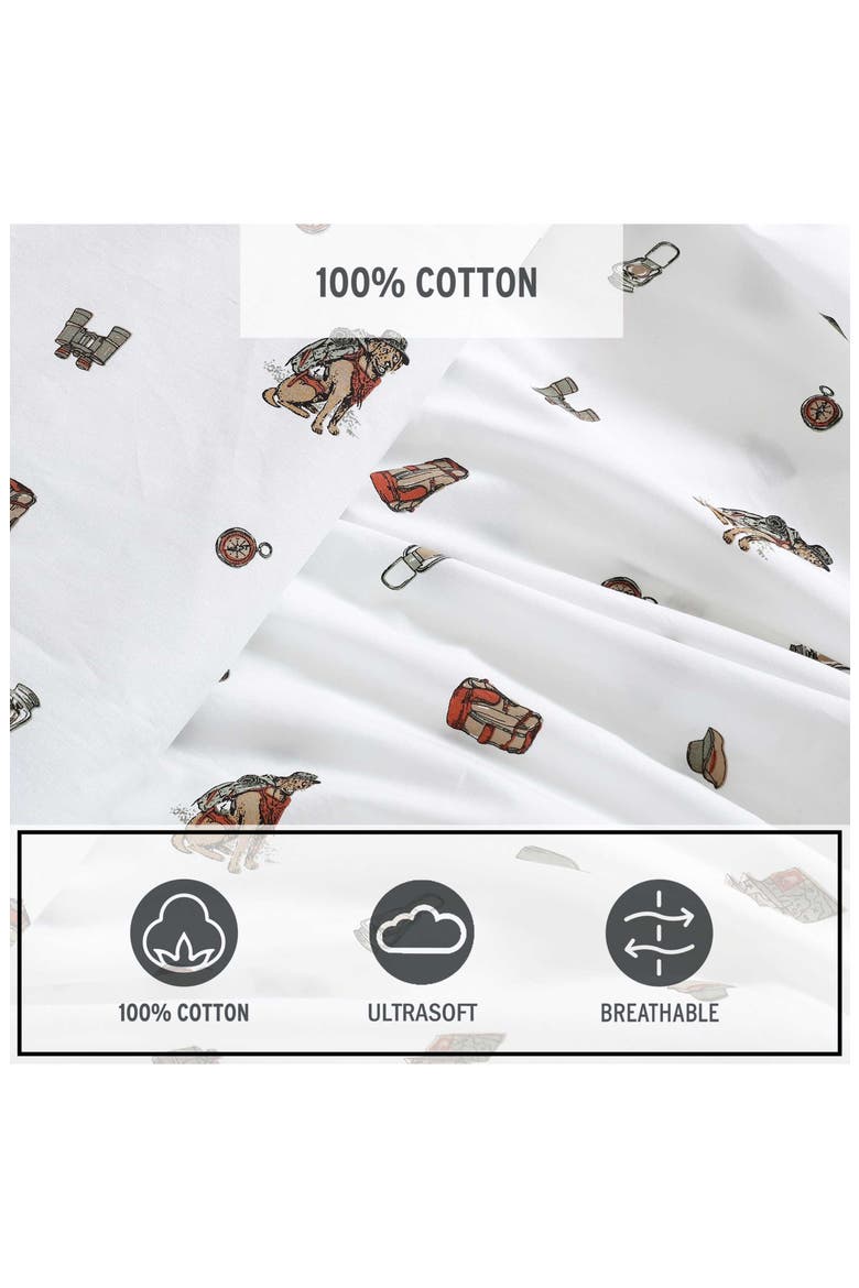 Buddy Camping 200 Thread Count Cotton Percale Full Sheet Set, Alternate, color, WHITE