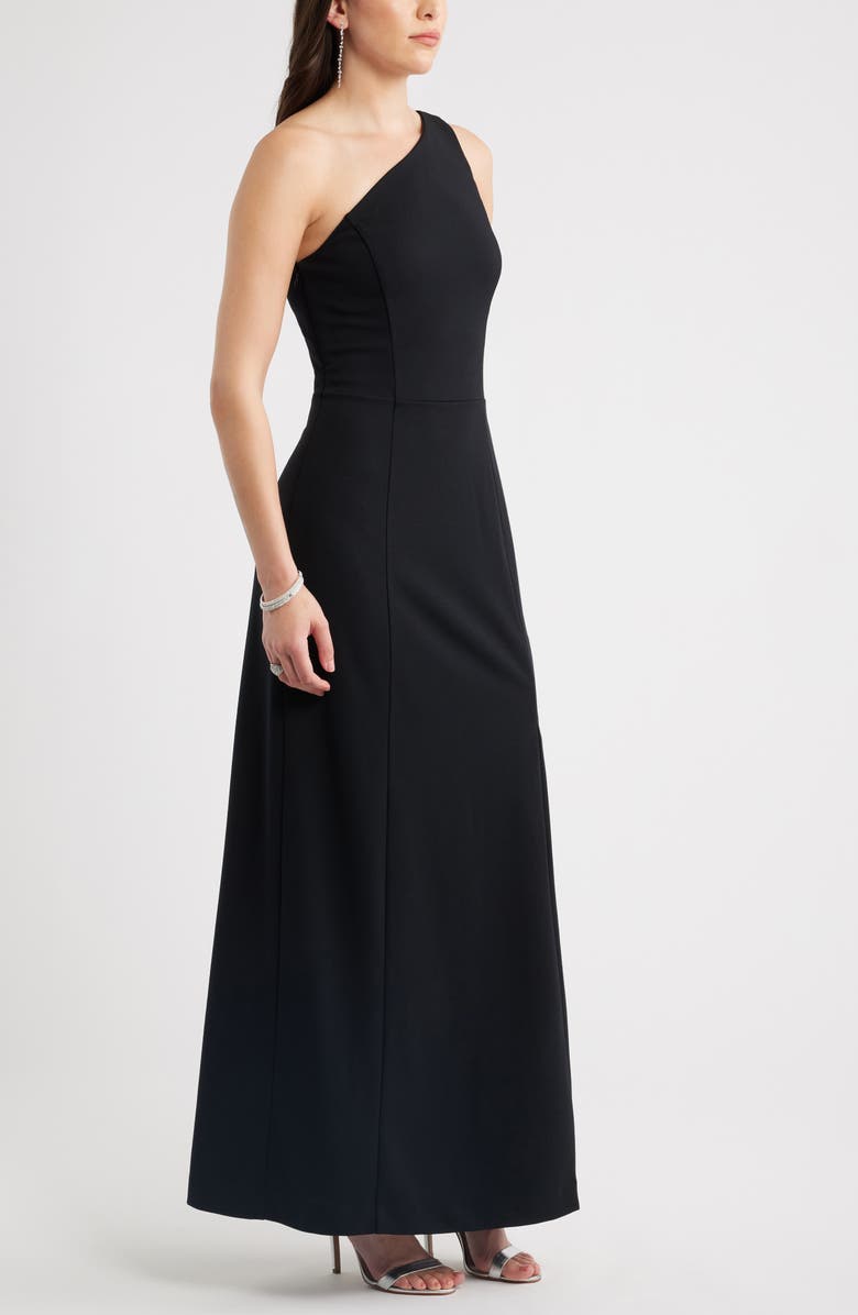 Chelsea28 One-Shoulder Maxi Cocktail Dress, Main, color, Black