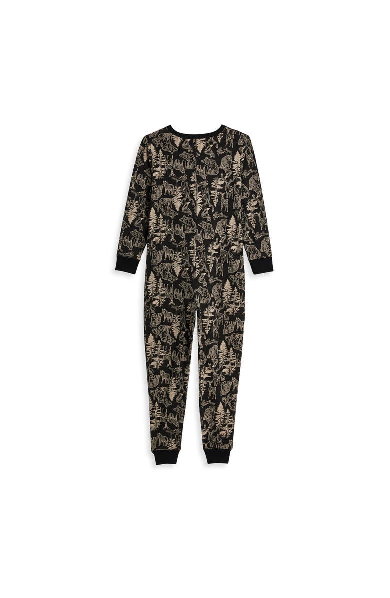 TomboyX Long Sleeve One-Piece Pajama Jumpsuit, Alternate, color, Frosted Fauna