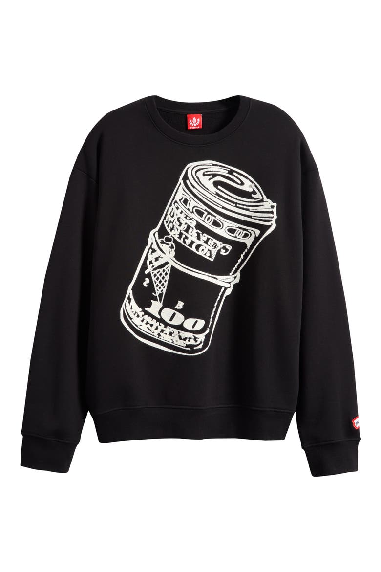 Roll Graphic Sweatshirt, Alternate, color, BLACK