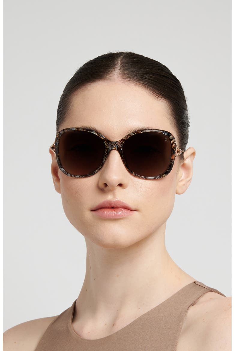 58mm Gradient Square Sunglasses, Alternate, color, PATTERN HAVANA/ BROWN SF