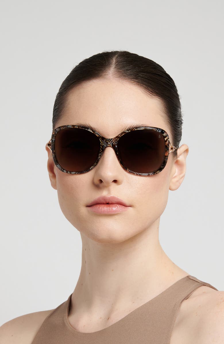 Stuart Weitzman 58mm Gradient Square Sunglasses, Alternate, color, Pattern Havana/ Brown Sf