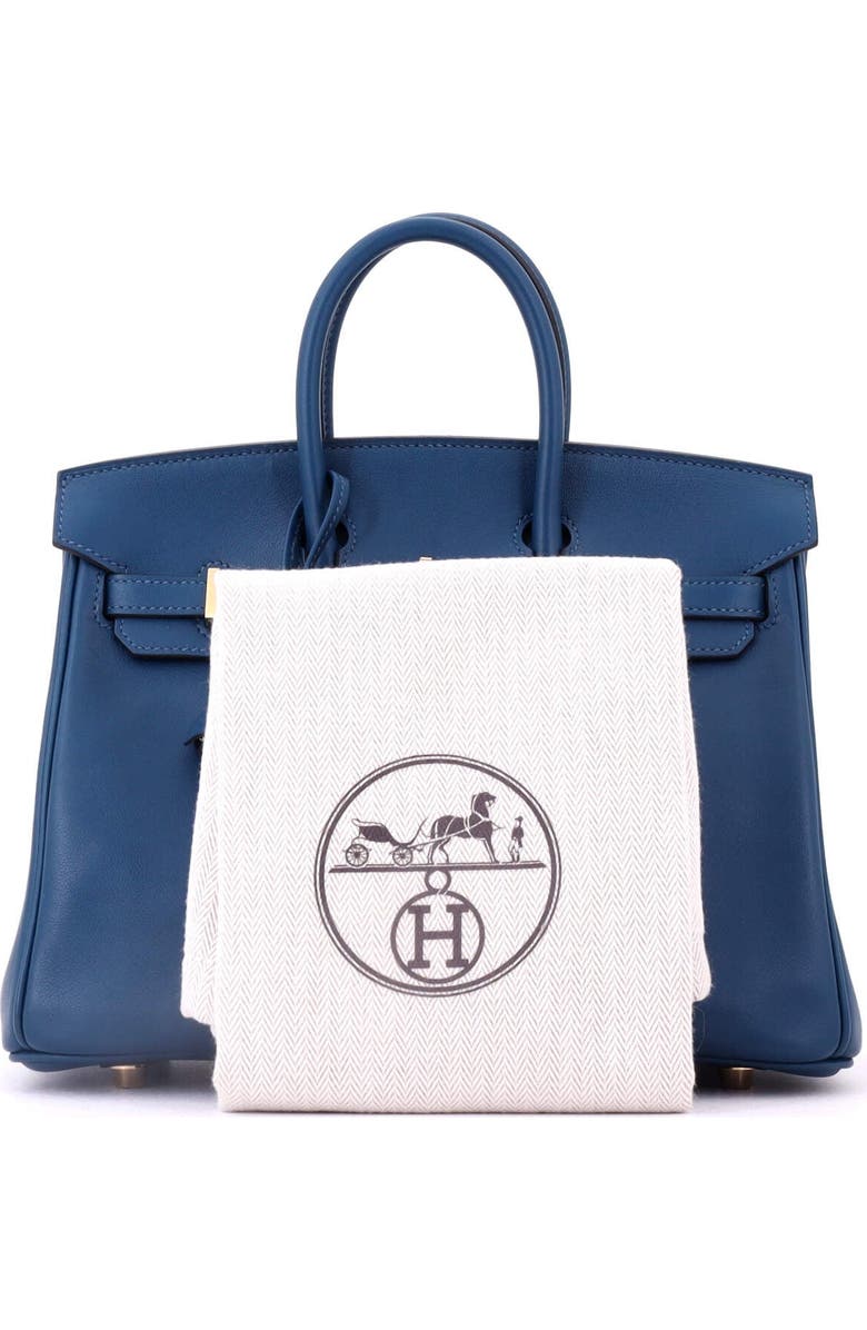 Pre-Owned Hermes Birkin Handbag Blue Swift with Gold Hardware 25, Alternate, color, Deep Blue