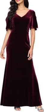 Alex Evenings Stretch Velvet Mermaid Gown
