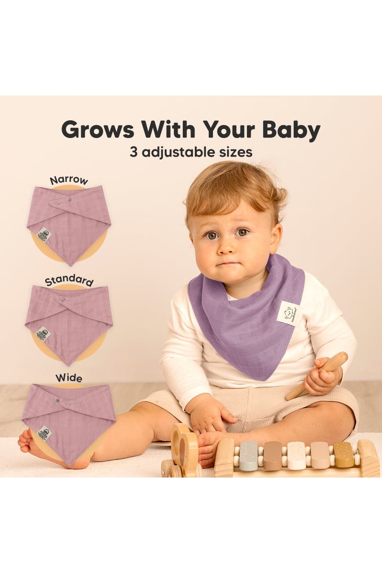 8-Pack Lumi Muslin Bandana Bibs, Alternate, color, Lavender