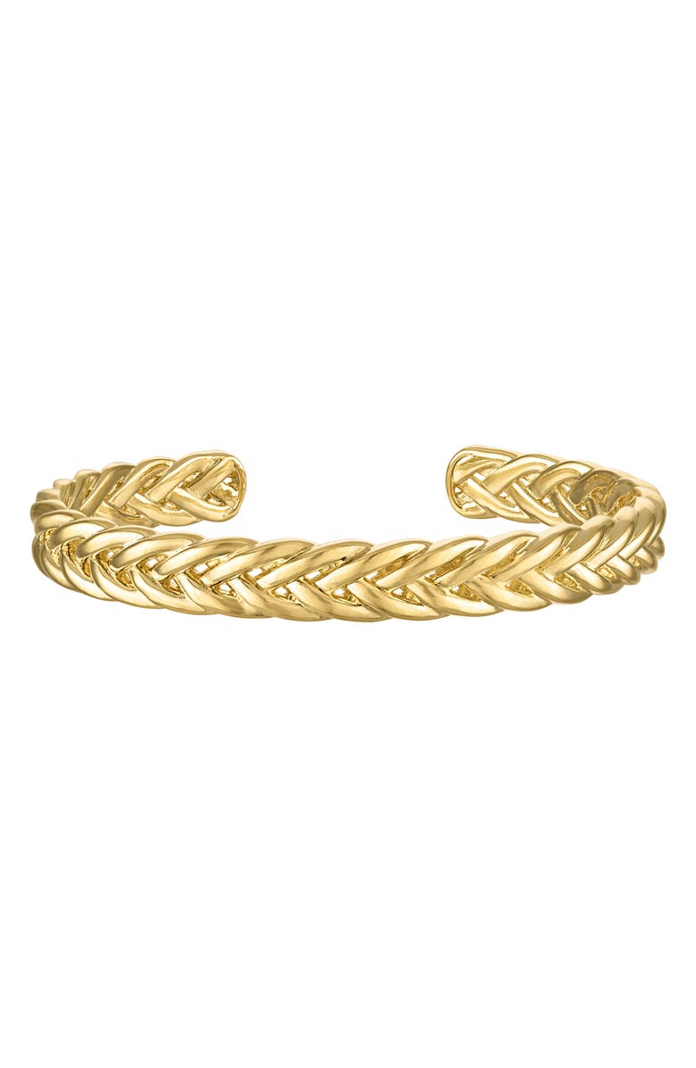 FZN Wheat Chain Cuff Bracelet, Main, color, Yellow Gold