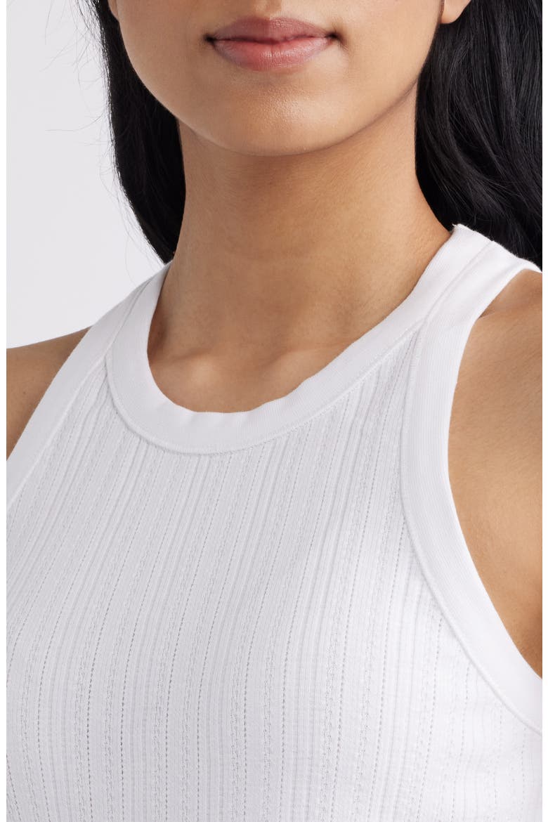 Paradise Pointelle Organic Cotton Tank, Alternate, color, WHITE