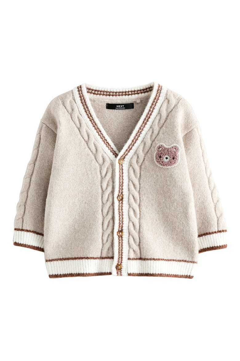 Kids' Varsity Bear Cardigan, Main, color, NEUTRAL