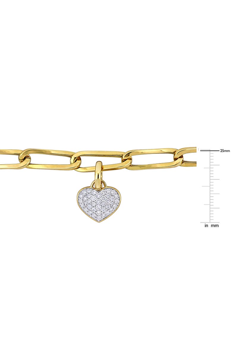 Julianna B. Diamond Heart Charm Oval Link Bracelet 14k, Alternate, color, 14K Gold