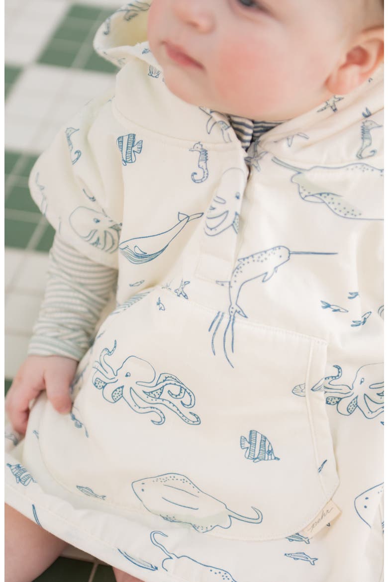 Cotton Hooded Towel Poncho, Alternate, color, LIFE AQUATIC