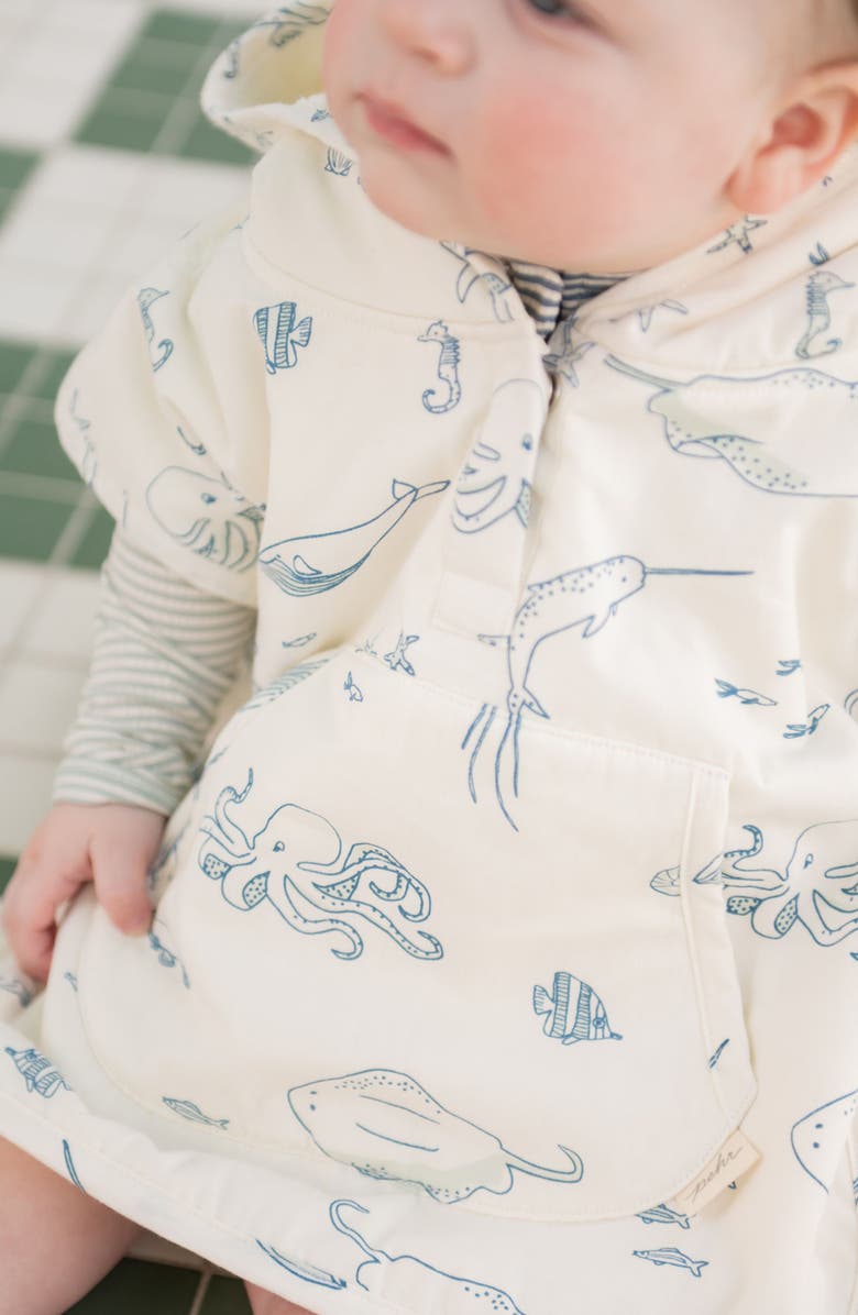 Pehr Cotton Hooded Towel Poncho, Alternate, color, Life Aquatic